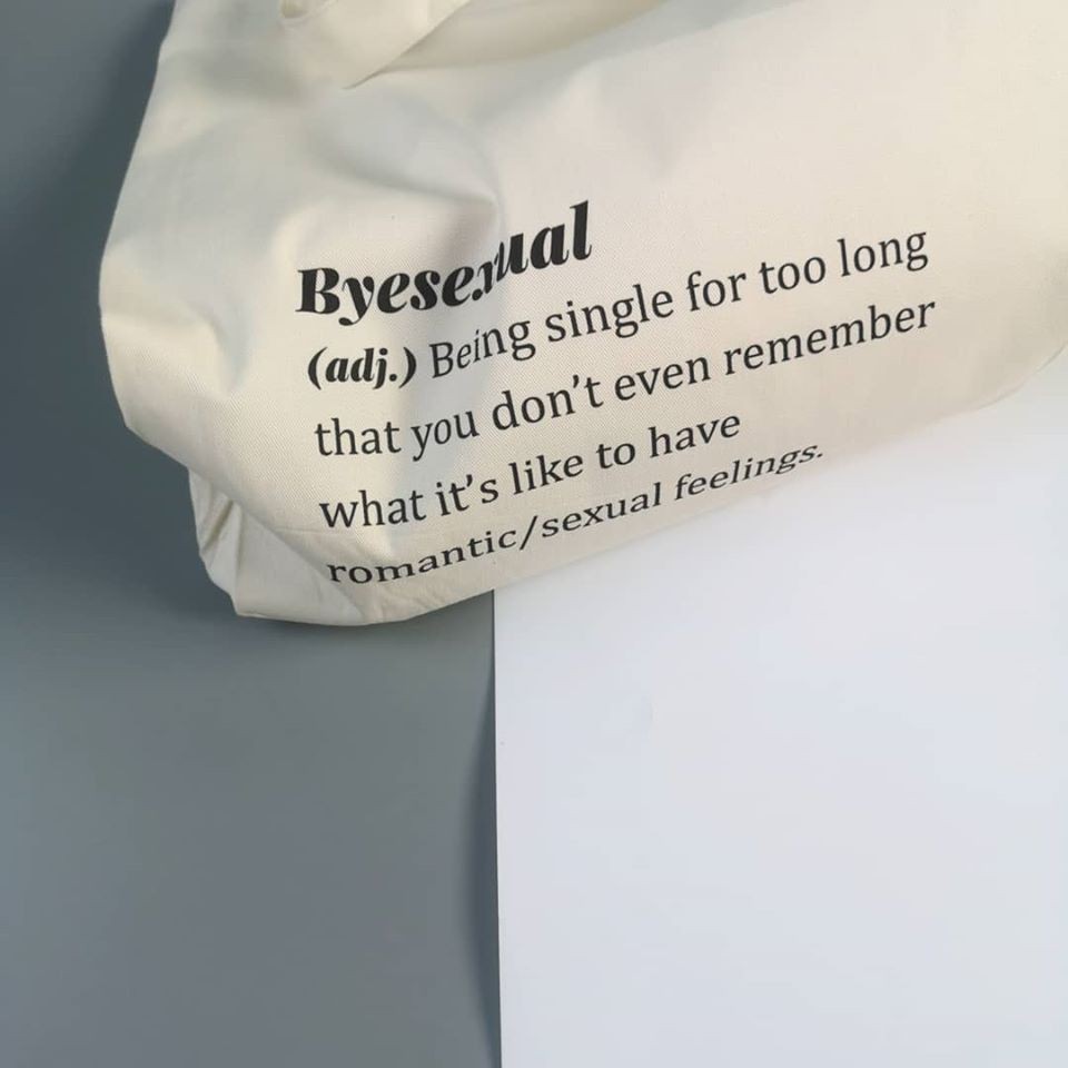 Túi Tote unisex In Slogan ByeSexual