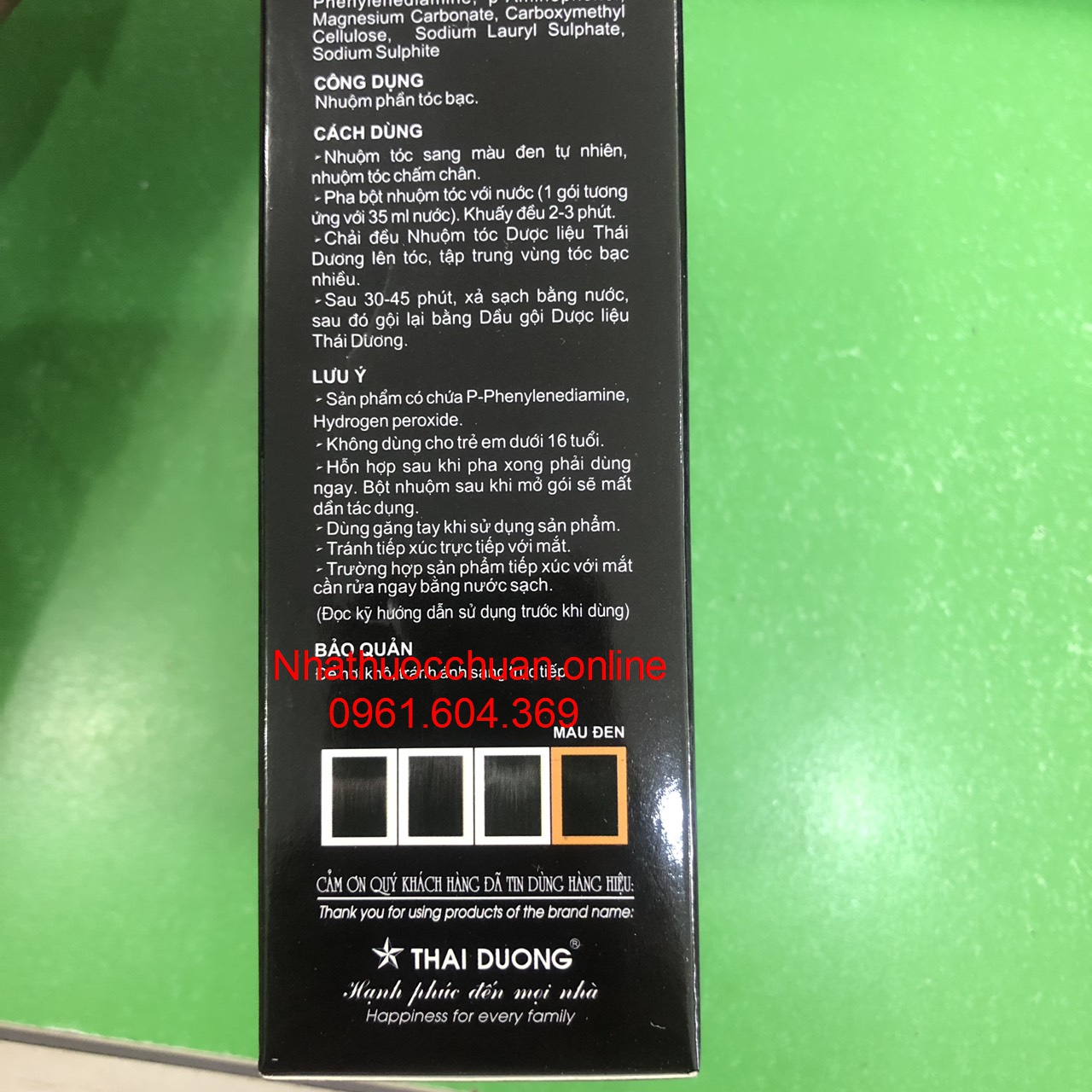 Nhuộm đen tóc Thái Dương ( Hộp 5 gói)