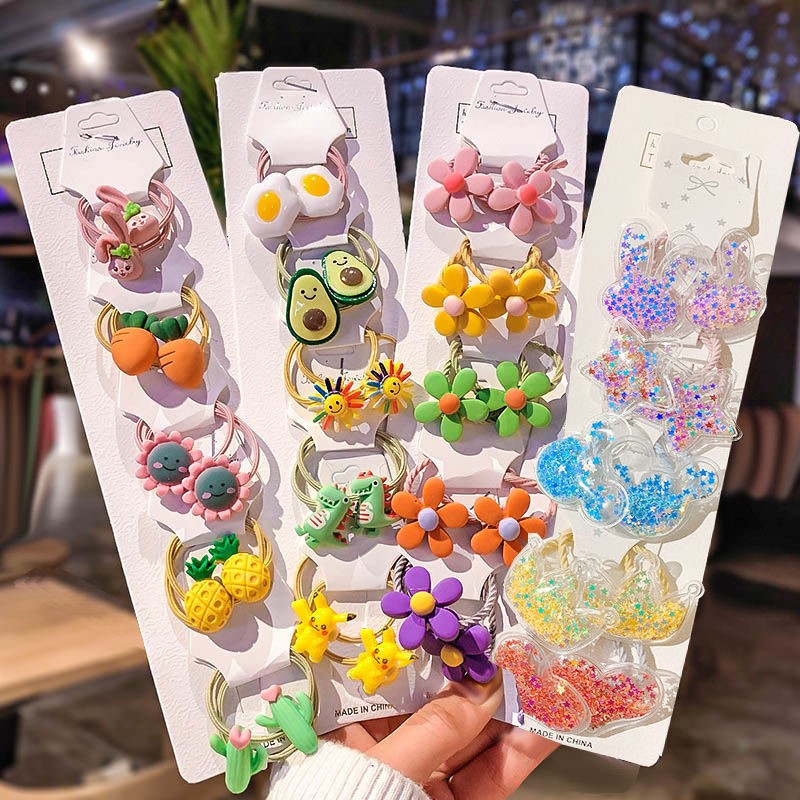 Set 5 Kẹp Tóc Hoạt Hình Dễ Thương Phong Cách Hàn Quốc Cho Bé và Mẹ