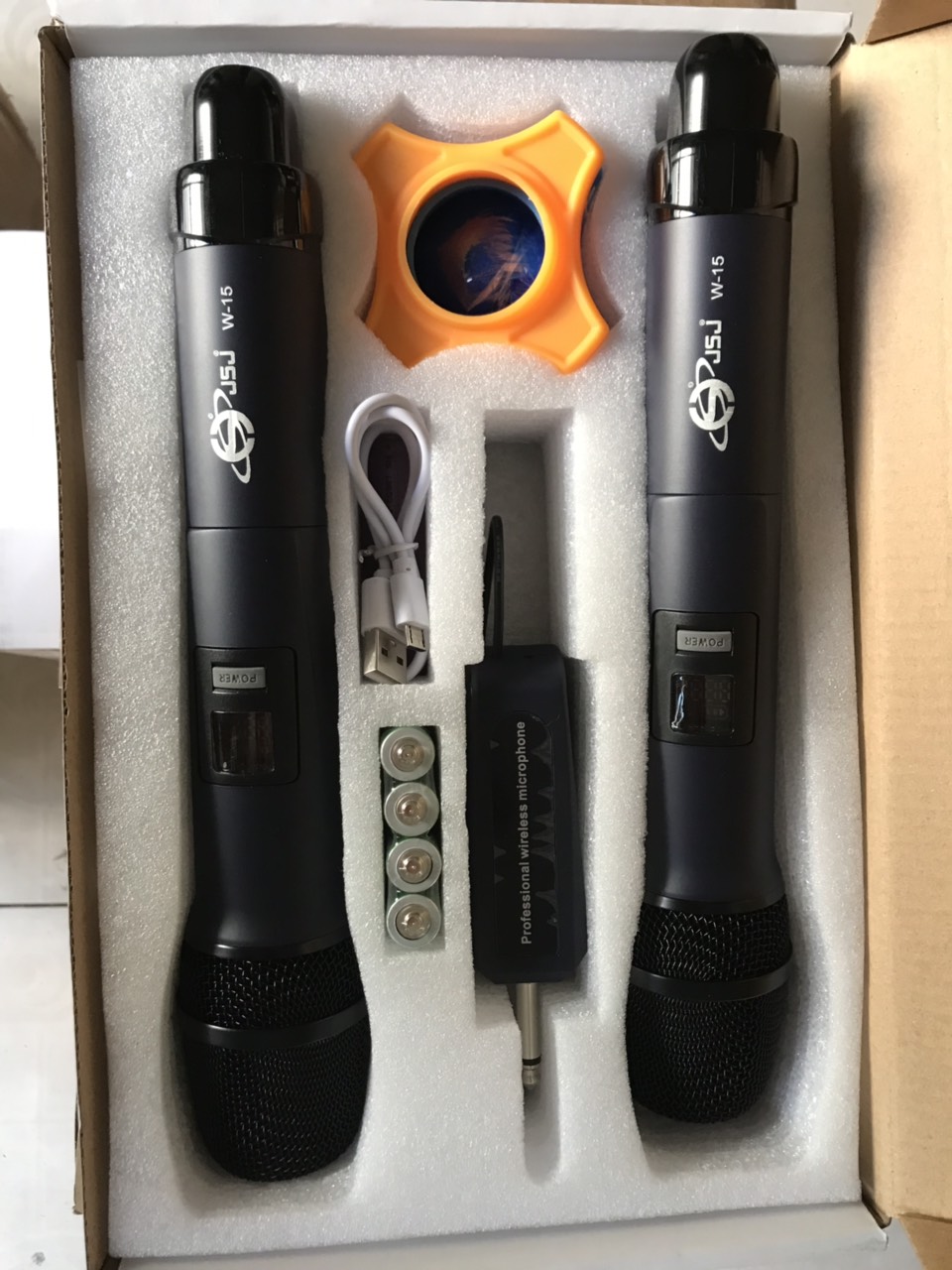 Micro Karaoke Không Dây Cho Loa Kéo SUBOSS W15, 2 micro không dây