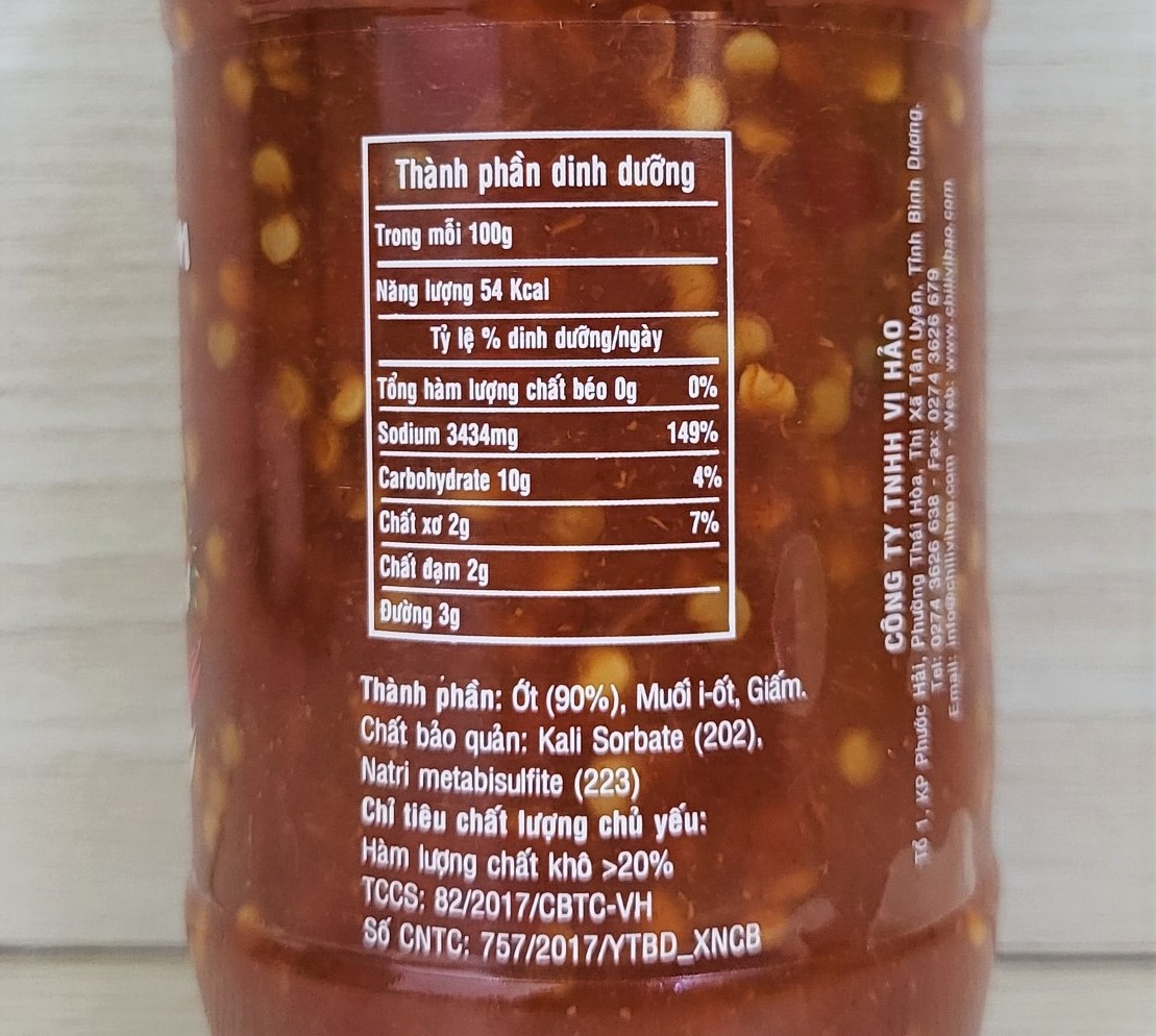 (hủ 250g) ỚT BẰM (từ ớt Chỉ Thiên) VỊ HẢO Chopped Chilli