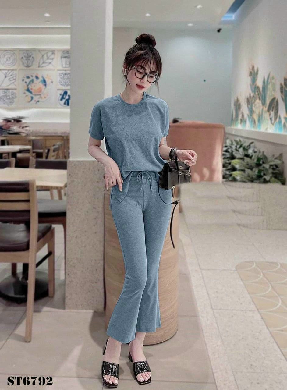 Sét bộ mặc nhà chất thun gân chuẩn đẹp