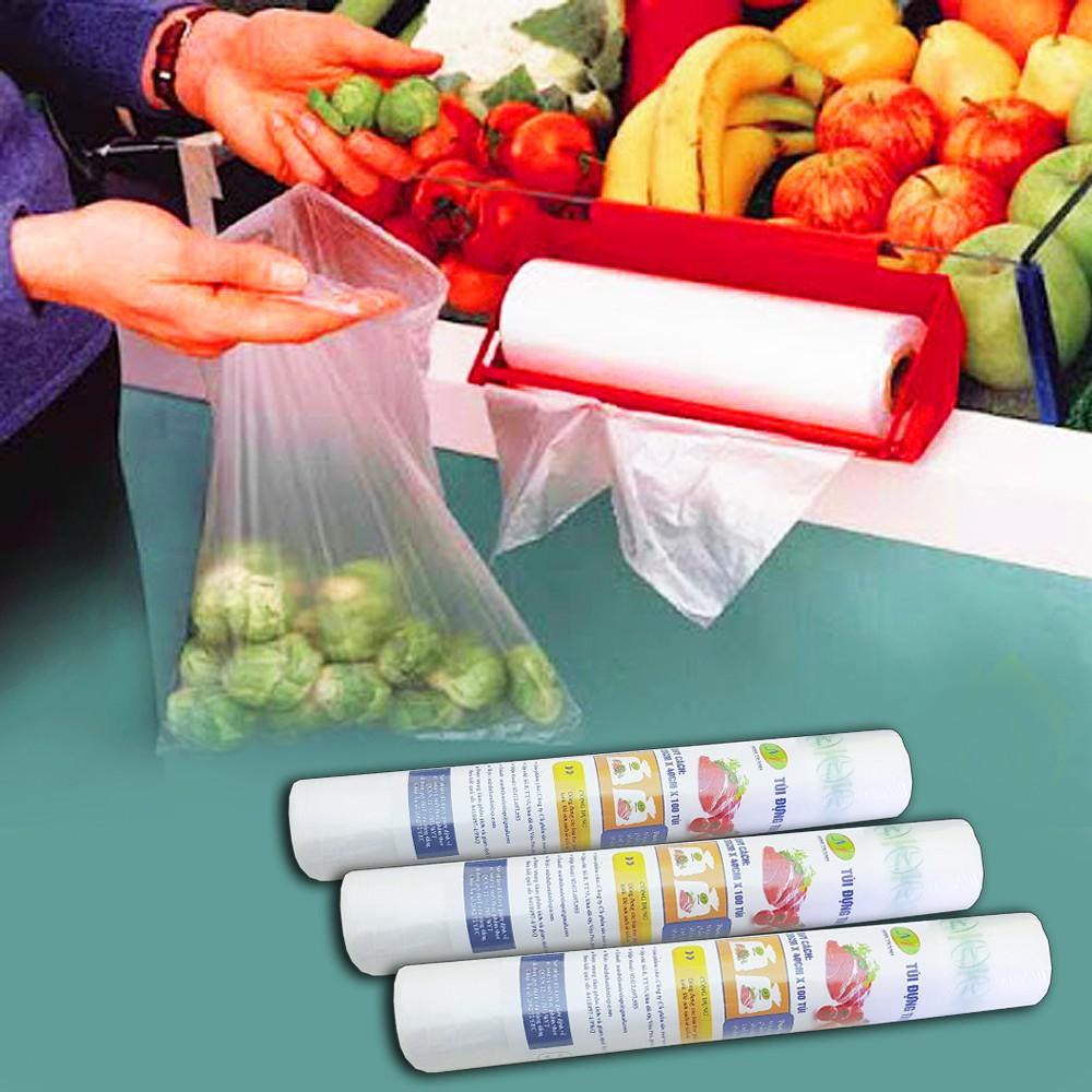 CUỘN NILON ĐỰNG THỰC PHẨM TỰ PHÂN HỦY (100 TÚI)