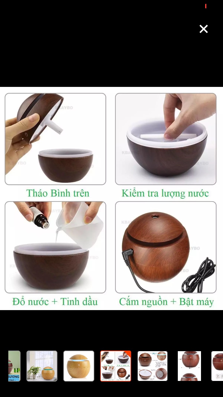 Đèn xông tinh dầu hình vân gỗ