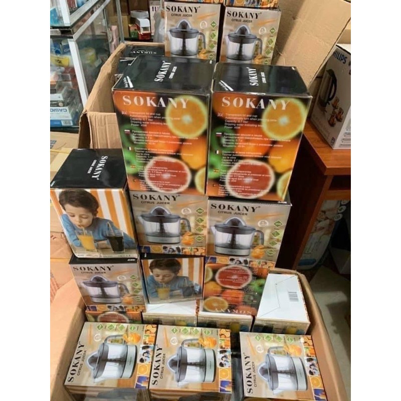 MÁY VẮT CAM ĐIỆN SOKANY MẪU MỚI ĐEN 700ml