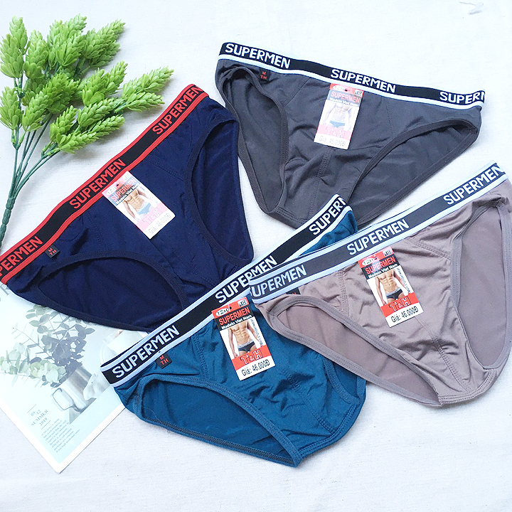 Quần lót nam thun lạnh từ 32-55kg đai nhỏ chữ supermen - qln11