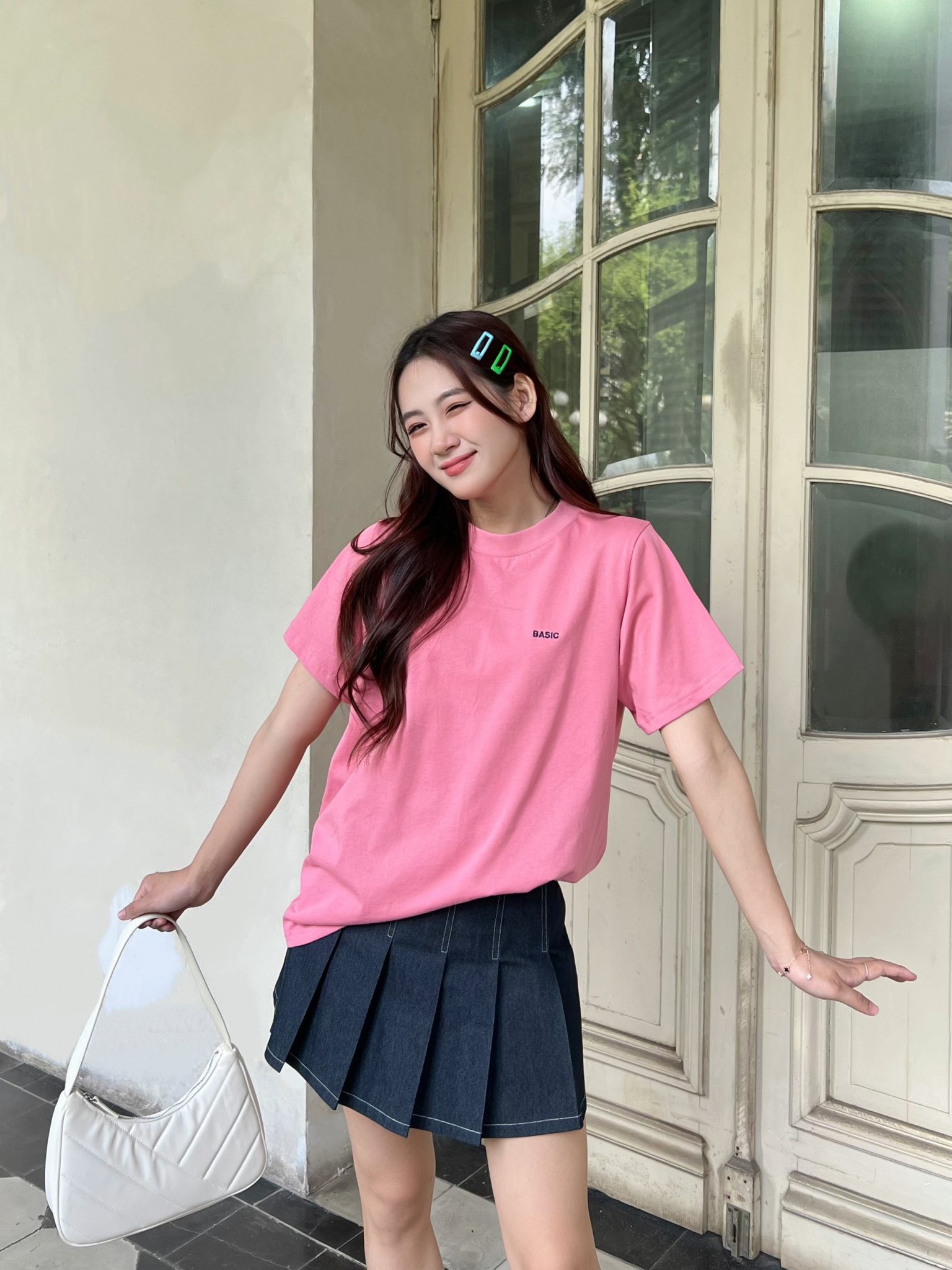 KIDO Áo thun trơn thêu BASIC TEE