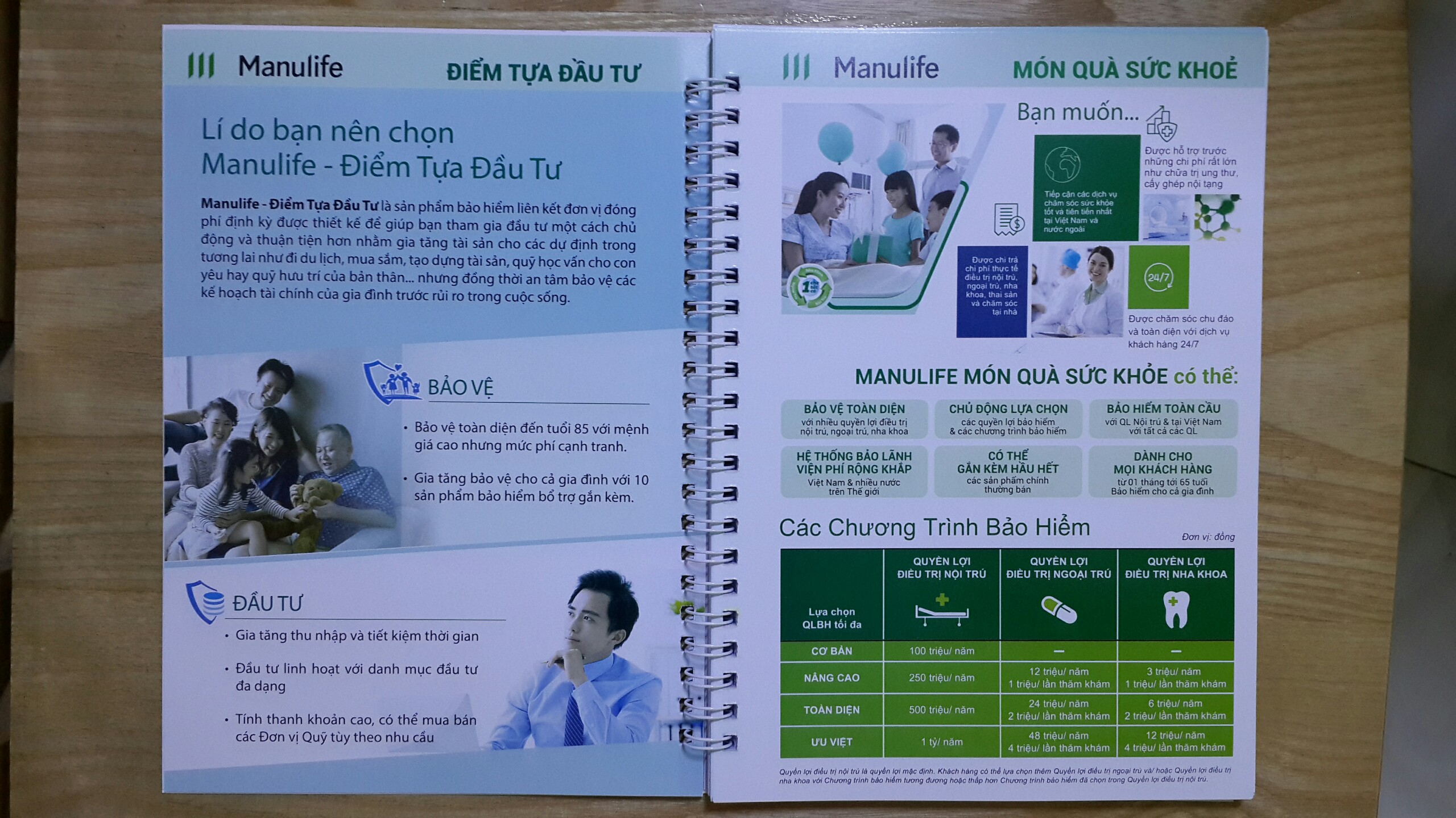 Sổ lò xo quà tặng Manulife