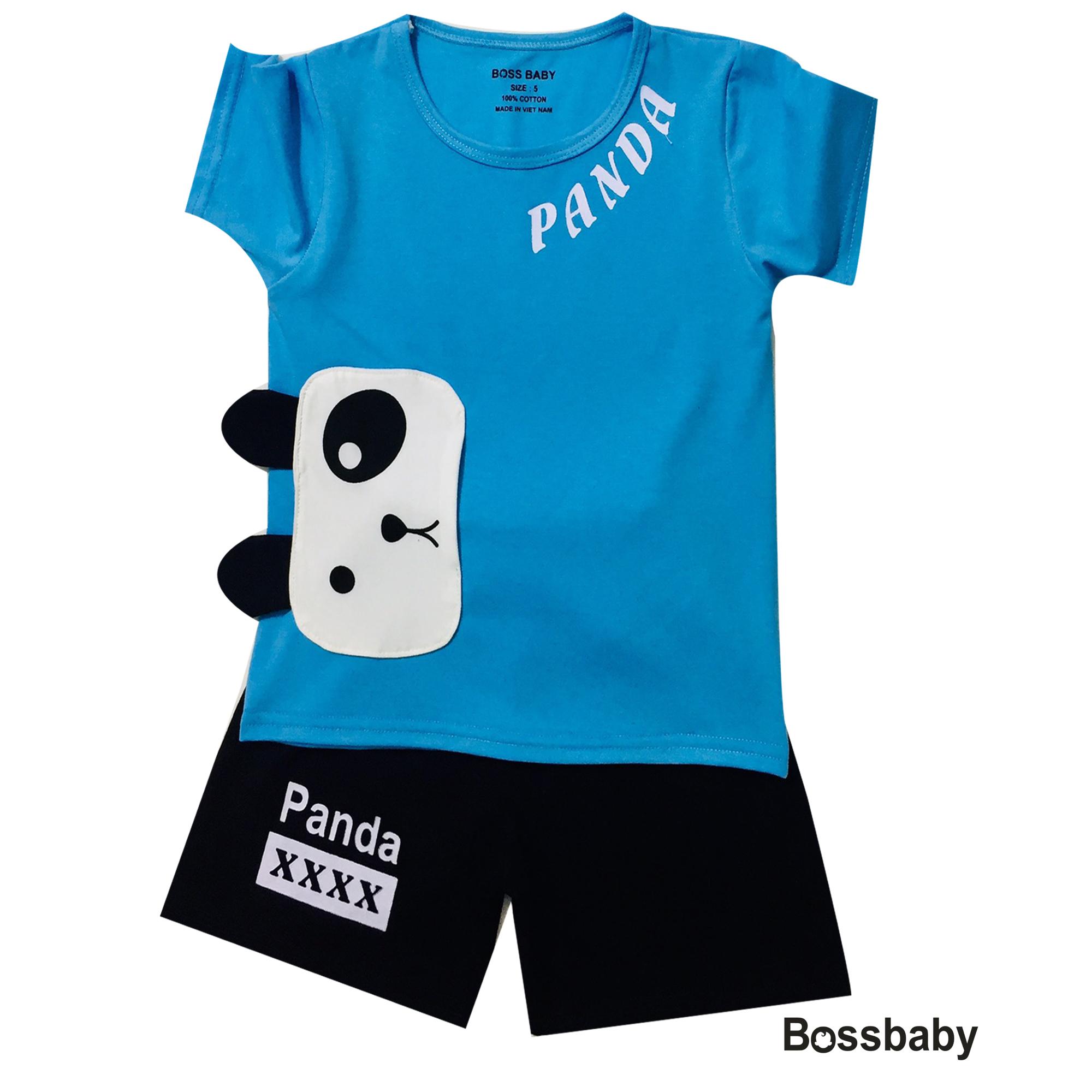 [HCM]Đồ Bộ Bé Trai.Bộ Đồ Trẻ Em Quần Áo Cho Bé Trai Áo Bé Trai Túi Gấu Trắng tay ngắn Cho Bé Từ 6kg-26kg