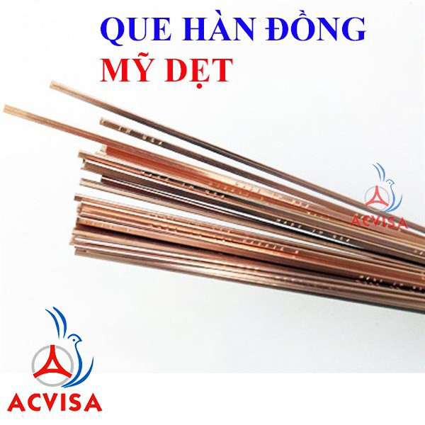 Combo 10 que hàn đồng trung quốc - que hàn mỹ dẹt - que hàn đồng vàng tròn - hàng đẹp - giá tốt