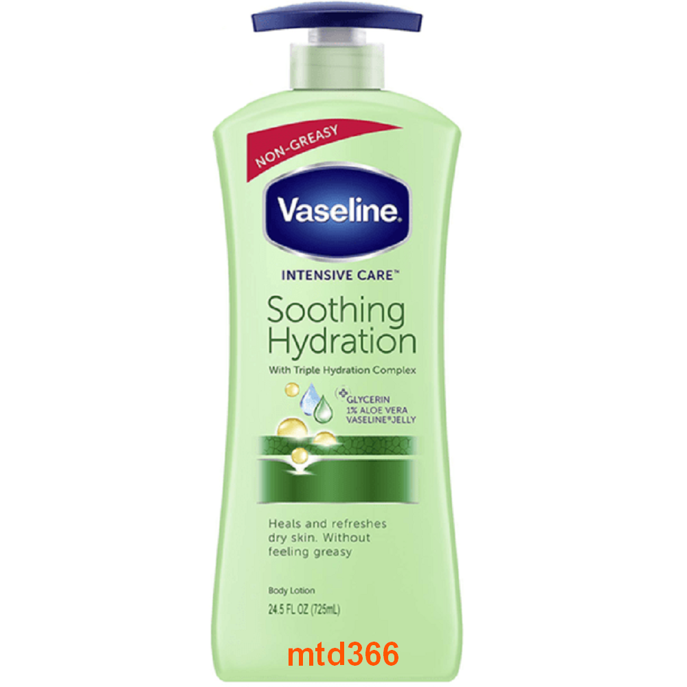 Sữa dưỡng thể 725ml vaseline làm trắng, sáng, mịn và giữ ẩm da intensive care aloe soothe