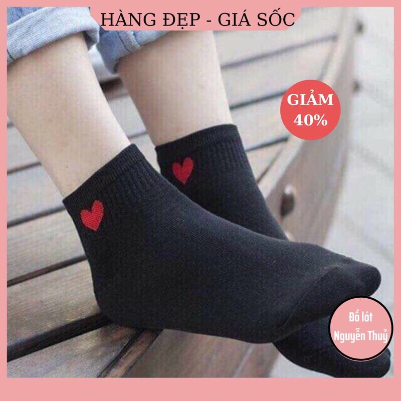 Set 10 đôi tất vớ cổ ngắn hình trái tim