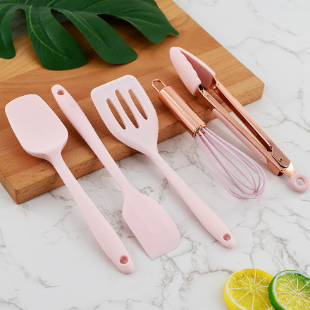 [HCM]Bộ 5 Dụng Cụ Làm Bánh Cơ Bản Gồm Chổi - Vét Bột - Đánh Trứng - Xẻng Silicone