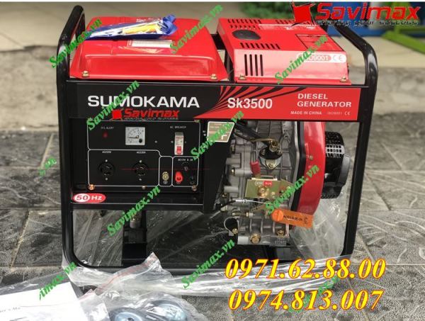[Trả góp 0%]Máy Phát Điện Chạy Dầu 3Kw Sumokama SK3500