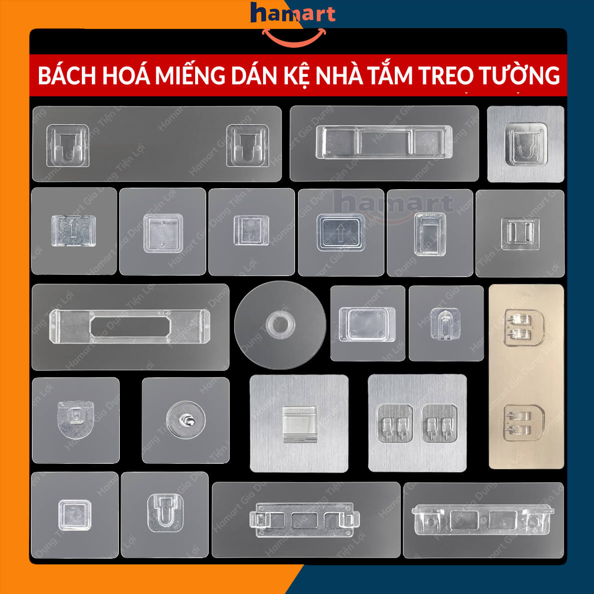 Miếng Dán Kệ Nhà Tắm Treo Tường Hamart 10 Mẫu Dán Dự Phòng Oenon Ecoco Đa Năng Siêu Dính