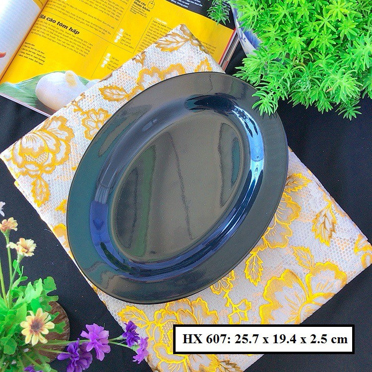 Dĩa hột xoài nhựa Melamine màu đen nhiều Size