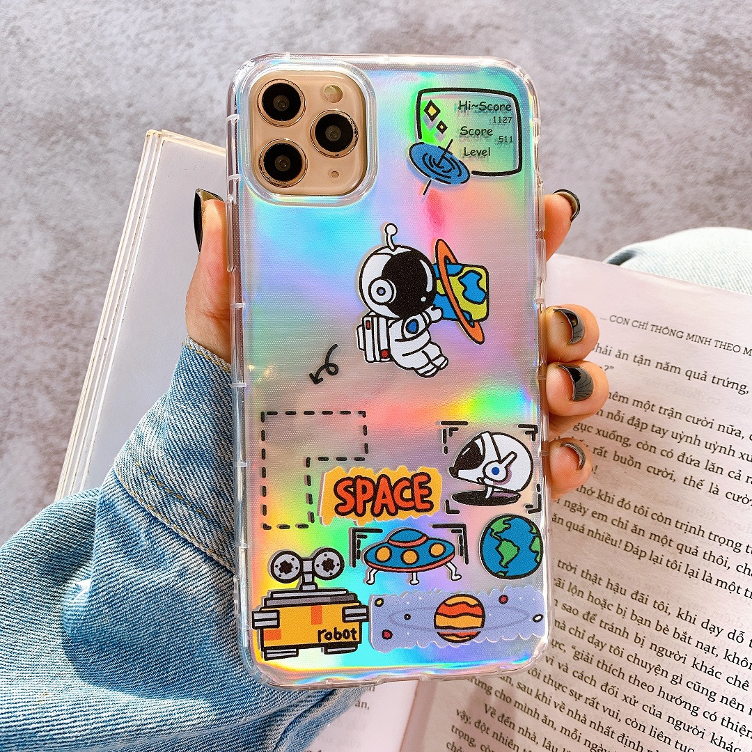 Ốp Lưng Silicon Chống Sốc Moster Space ( Kèm Miếng Phản Quang )