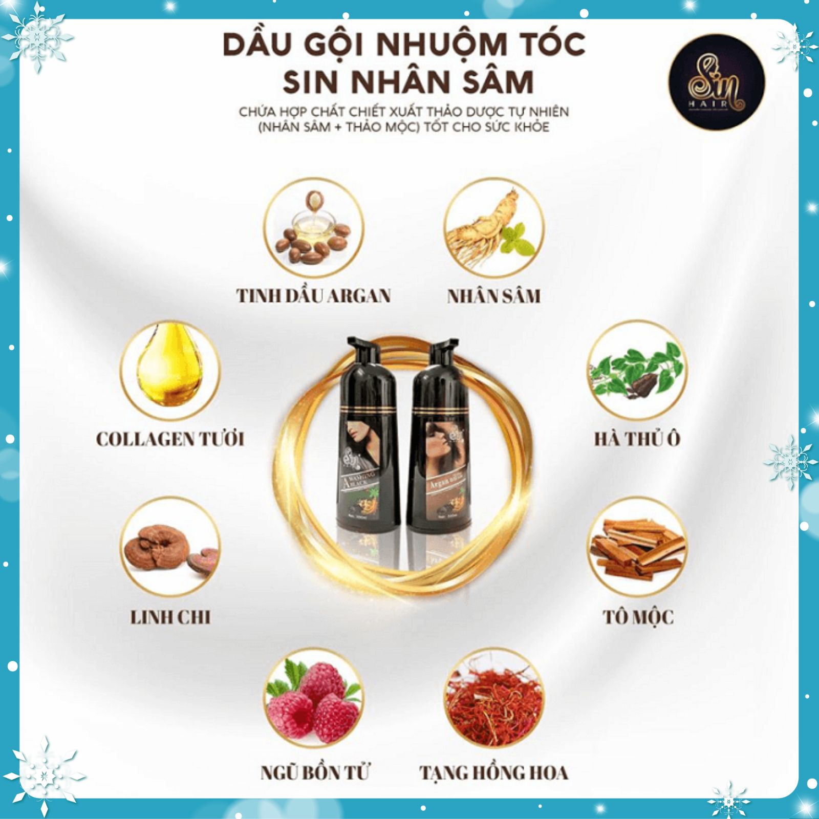 Dầu gội phủ bạc nhân sâm SIN HAIR Nhật Bản