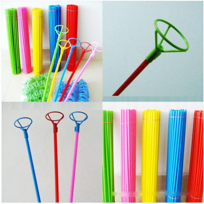 Combo 10 tay cầm bóng bay dài 26cm, que gài bóng bay, que giữ bóng bay