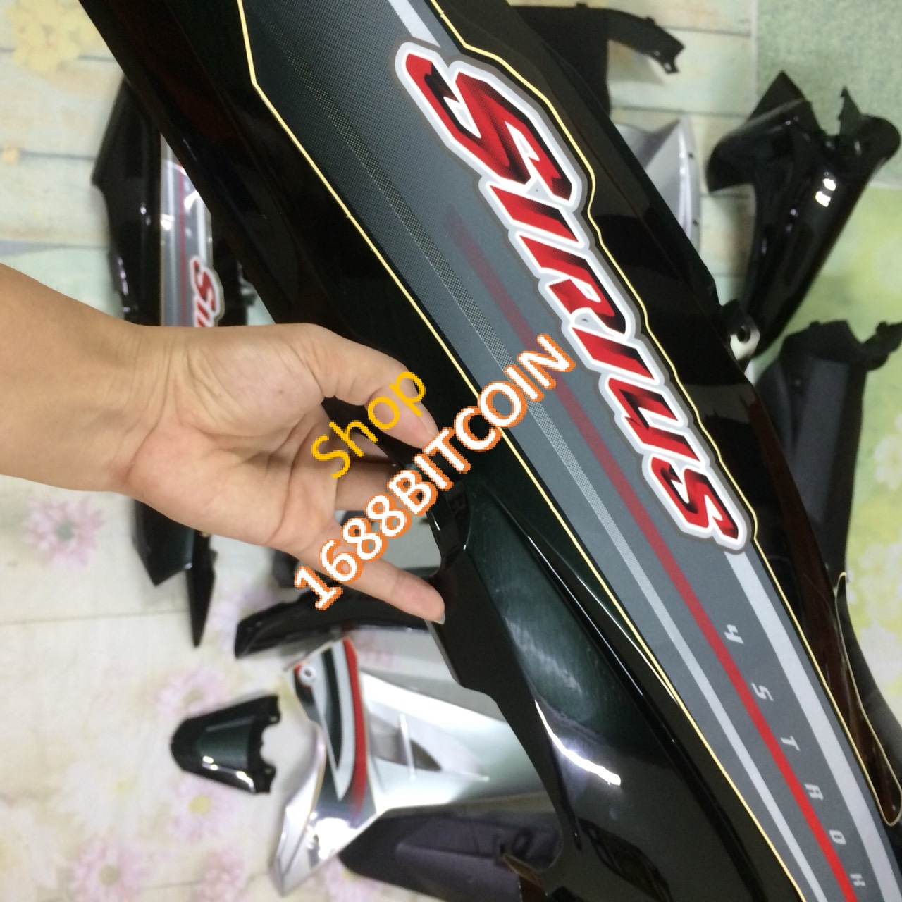 ( Tặng Tem ) Bộ Dàn áo xe SIRIUS  - sirius RC màu  Đen  phanh Đĩa - nhựa trắng nguyên sinh ABS LOẠI ĐẸP