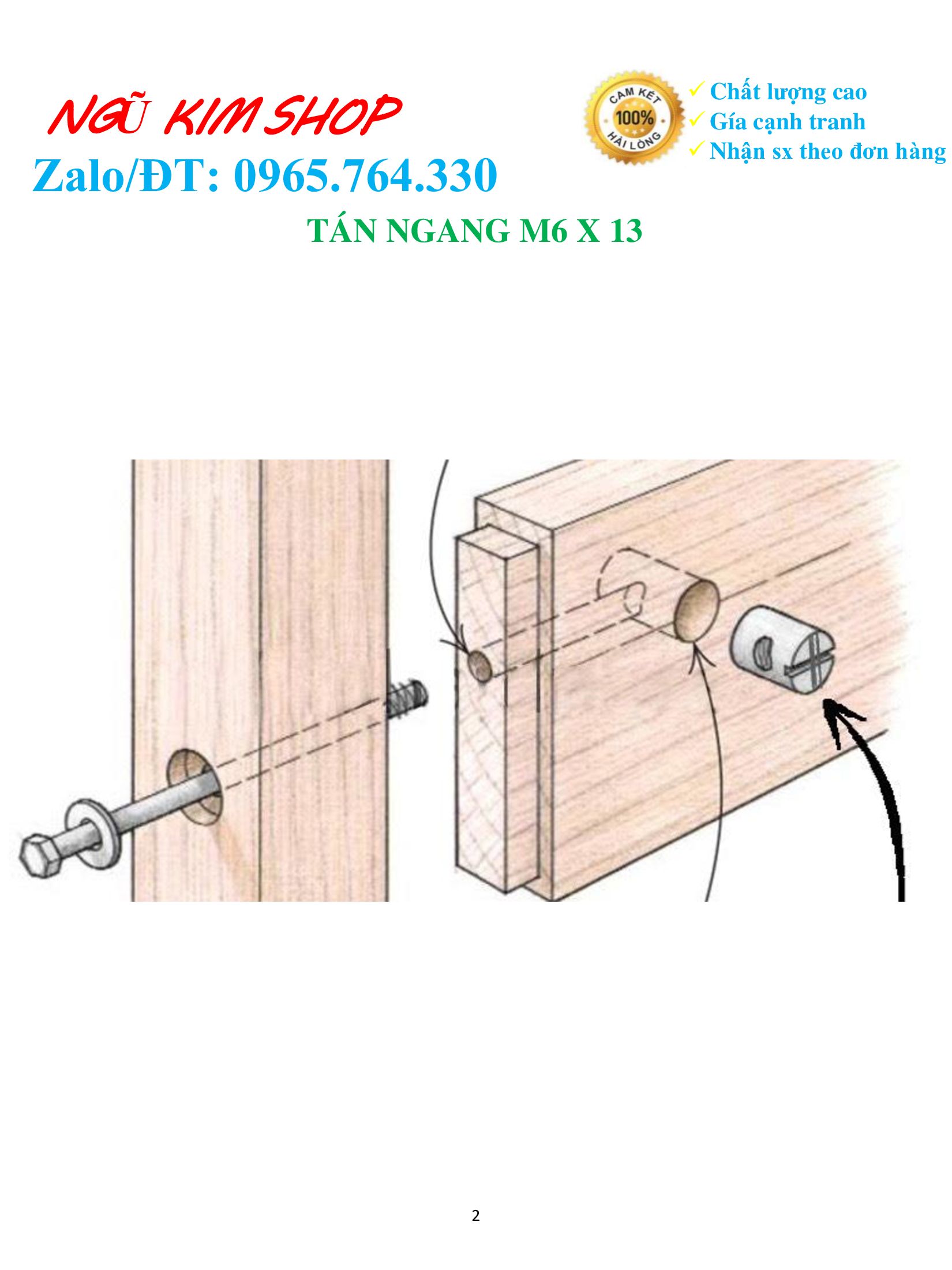 TÁN NGANG M6 x 13 _ ỐC TÁN NGANG