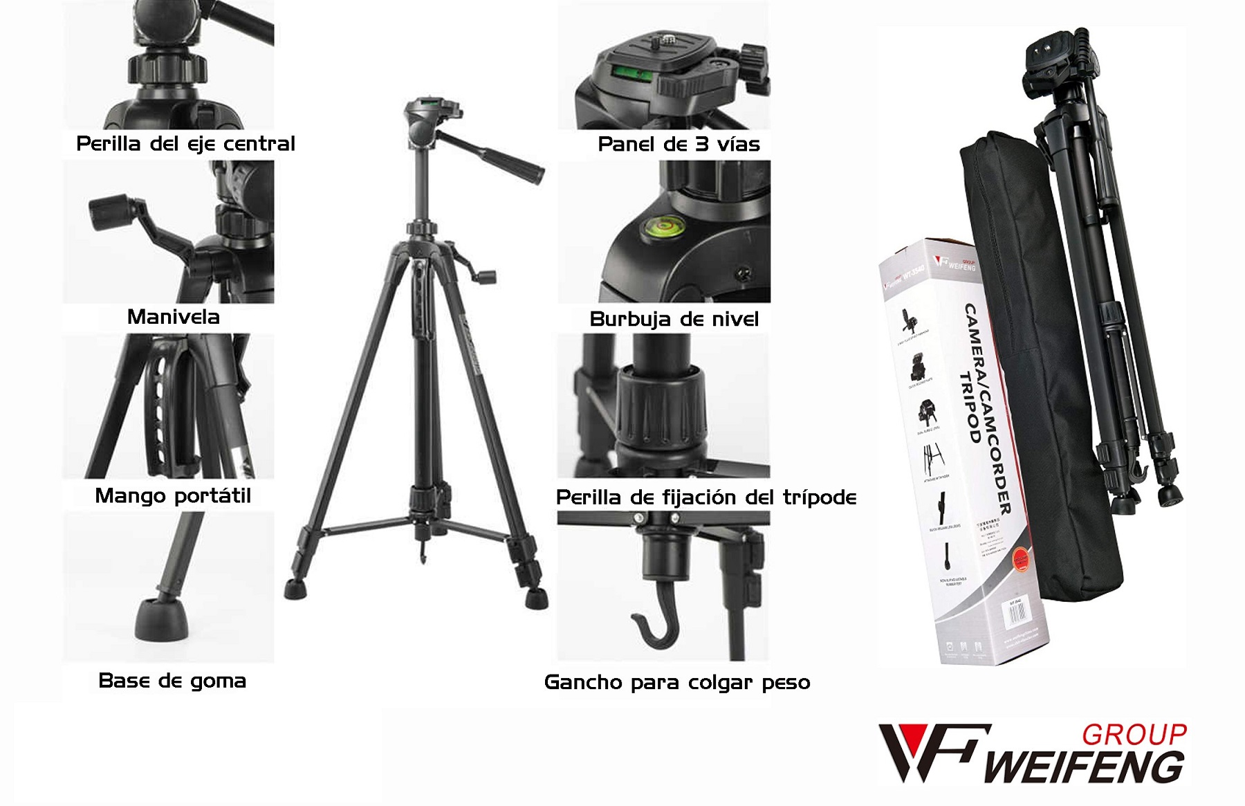 Chân máy ảnh Tripod Weifeng WT-3520