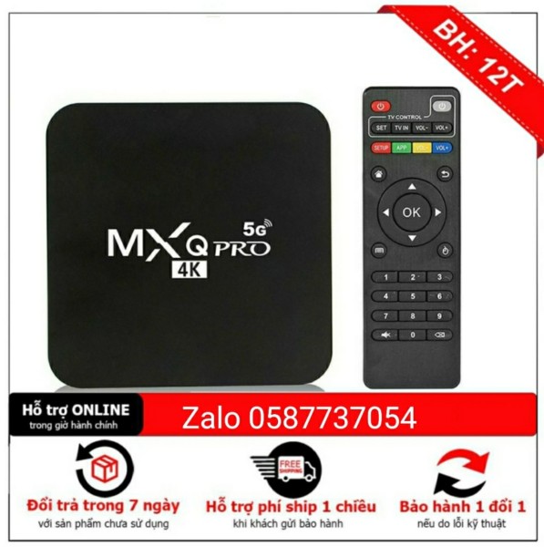 Android TV box MXQ PRO 4K 5G Android:10.1 Đã cài sãn kênh YouTube, Chorme...vv
