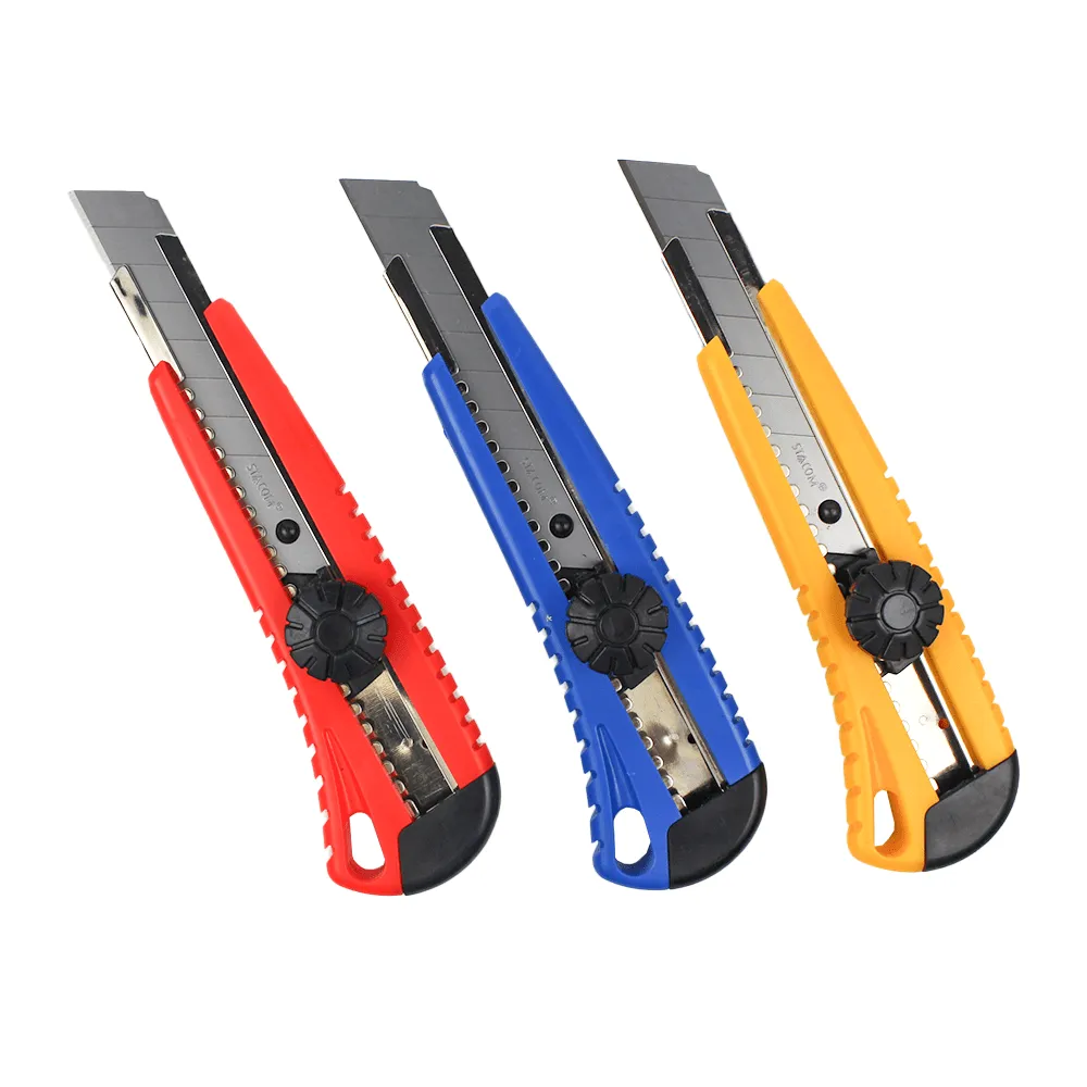 Dao Rọc Giấy Công Nghiệp STACOM Kèm 01 Lưỡi Phụ - Lưỡi  Cỡ Lớn E104 - 18 x 100 x 0.5 mm - Có bán kèm lưỡi thay