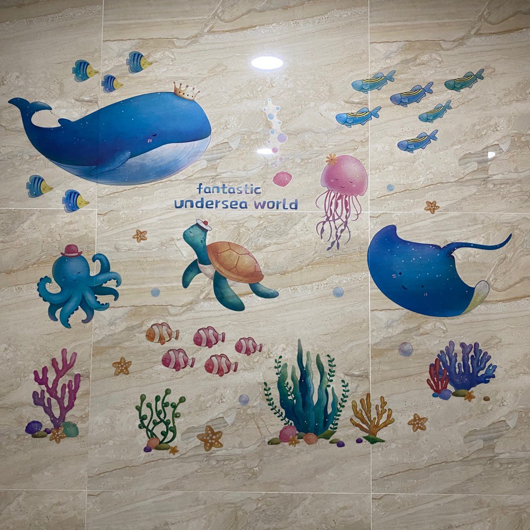 [HCM]Decal dán tường CÁ ĐẠI DƯƠNG XANH - DÁN TƯỜNG TRẺ EM