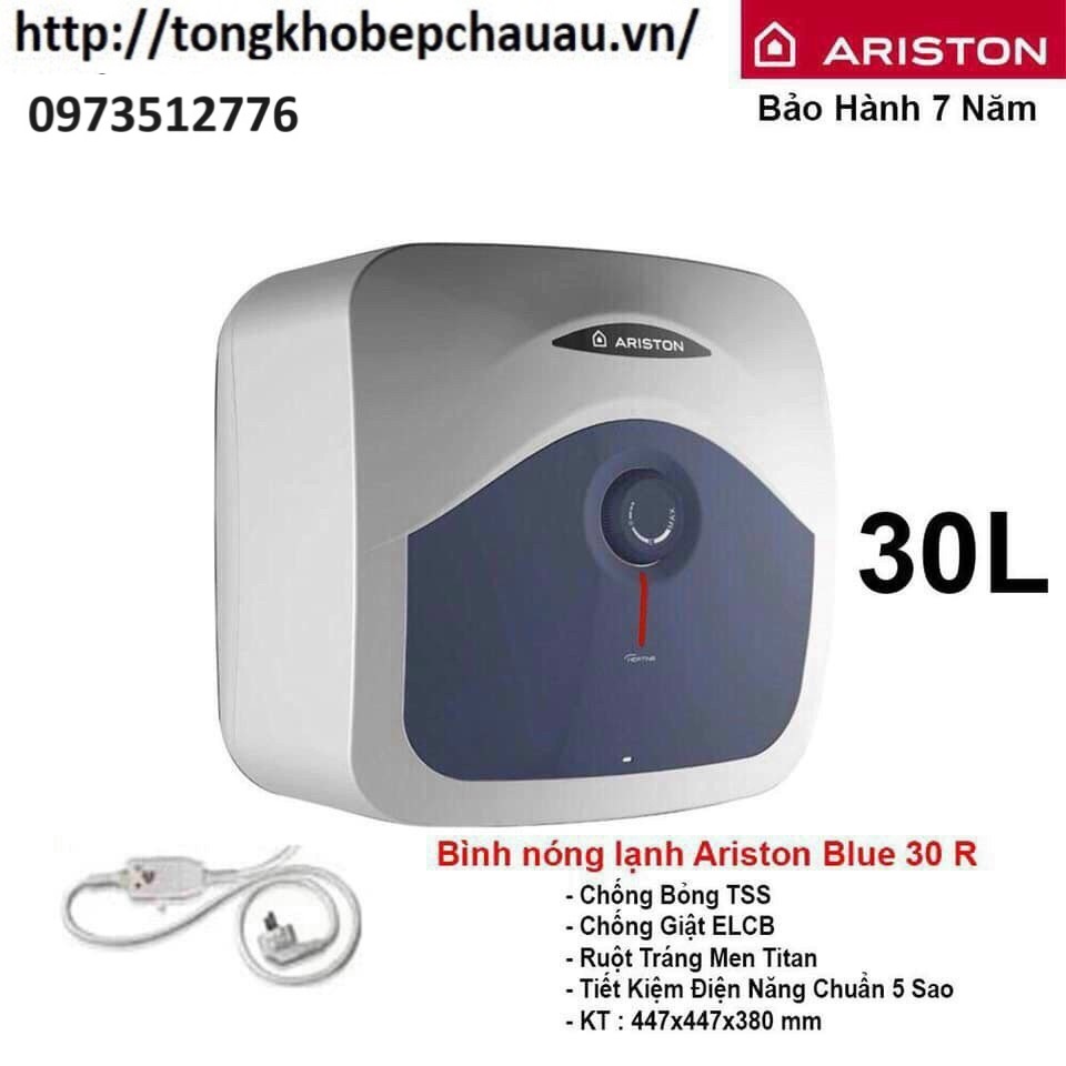 Bình nóng lạnh Ariston 30lit vuong Blu 30R(http://tongkhobepchauau.vn/)