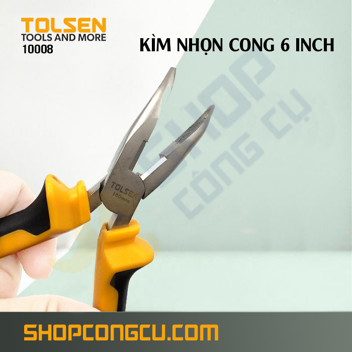 [HCM]Kìm nhọn cong 6 inch Tolsen 10008