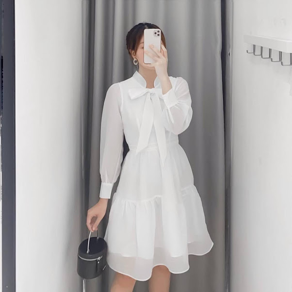 ĐẦM DỰ TIỆC BABYDOLL CỘT NƠ