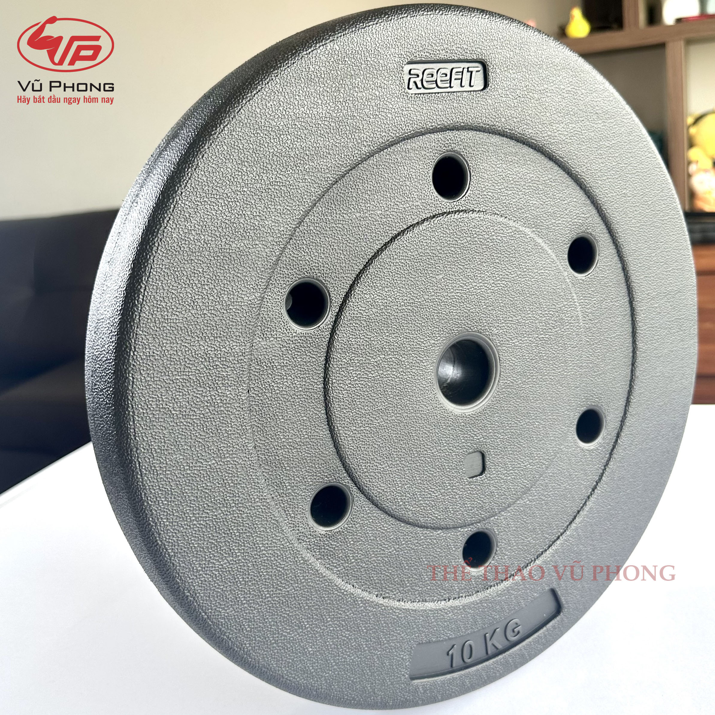 Bộ 2 Tạ Nhựa Miếng Tròn 10KG (Đã Có Ruột)