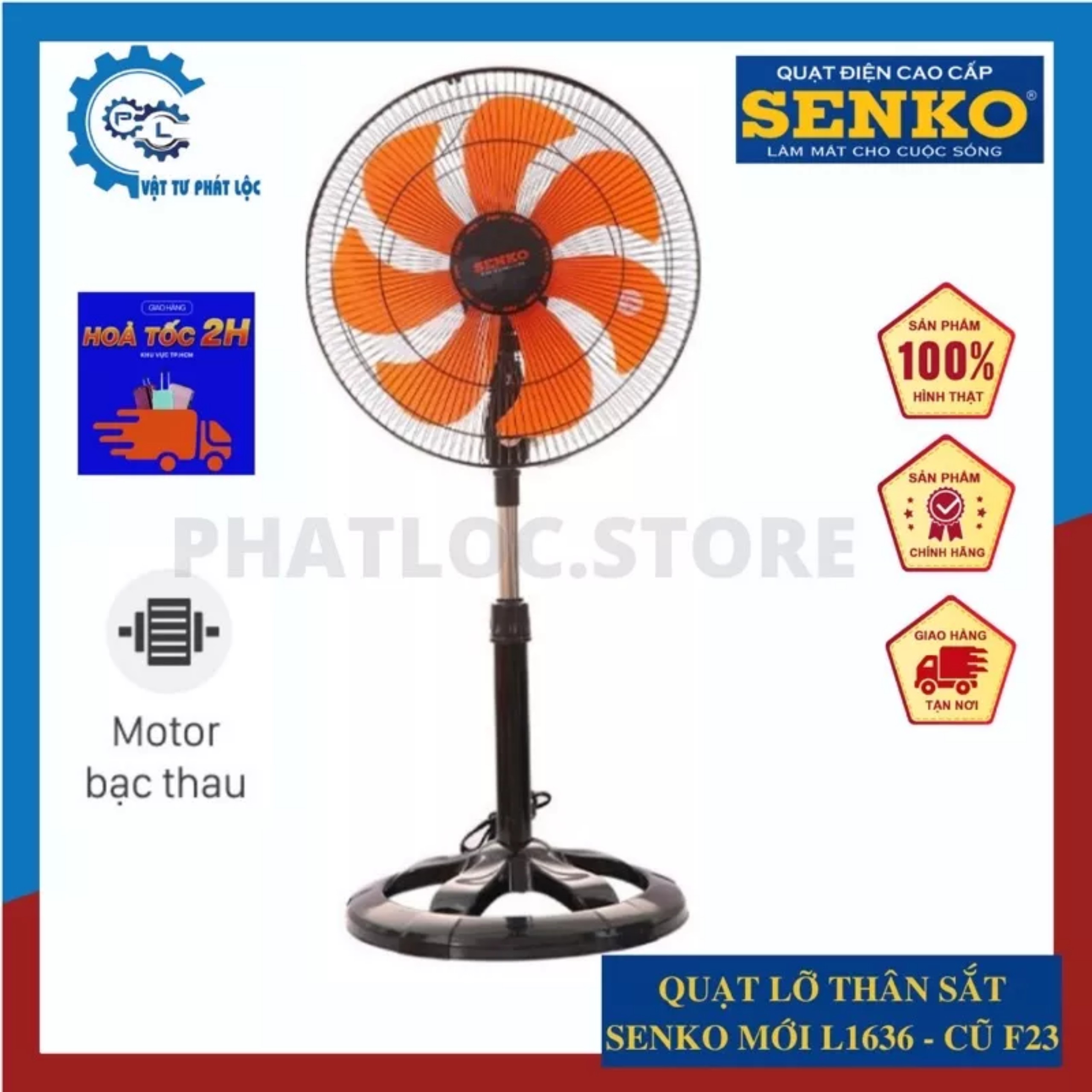 Quạt senko 7 cánh f23-lts 1636 chính hãng, thân sắt