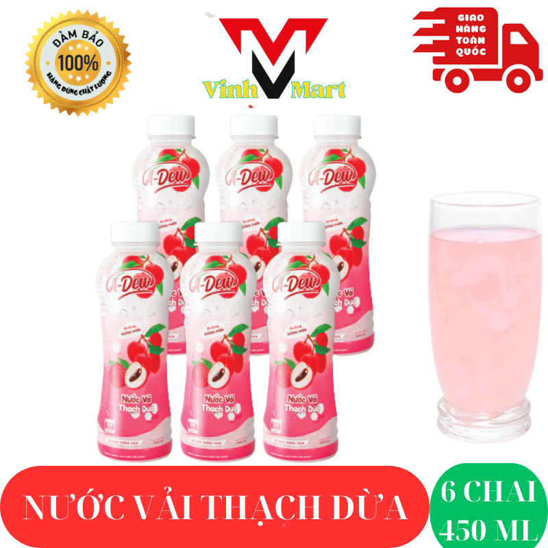 Nước Dưa Lưới Thạch Dừa A-Dew Thùng 24 Chai 450ml