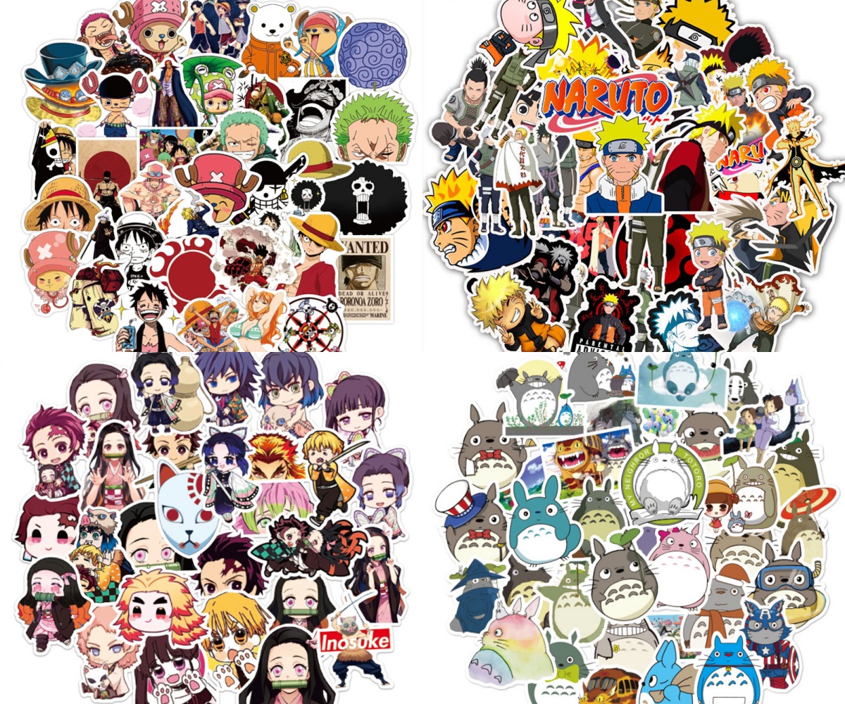 Set 50 hình dán trang trí NARUTO, ONE PIECE ( giao ngẫu nhiên)