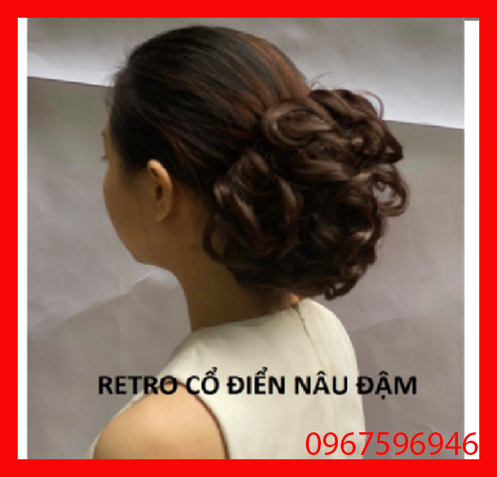 Tóc giả, búi tóc giả trung niên retro cổ điển