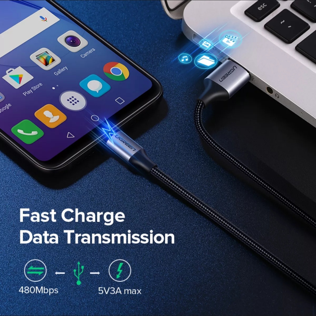 Cáp sạc nhanh Micro USB 3.0A Ugreen US290 vỏ sợi bện siêu bền