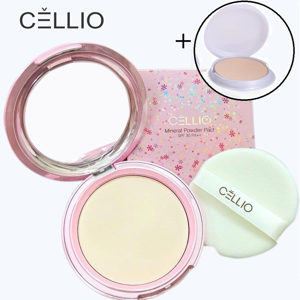Phấn Nén Cellio Shining Ex SPF 36 Kèm Thêm Lõi Phấn