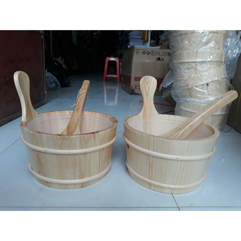Bộ xô gáo gỗ xông hơi