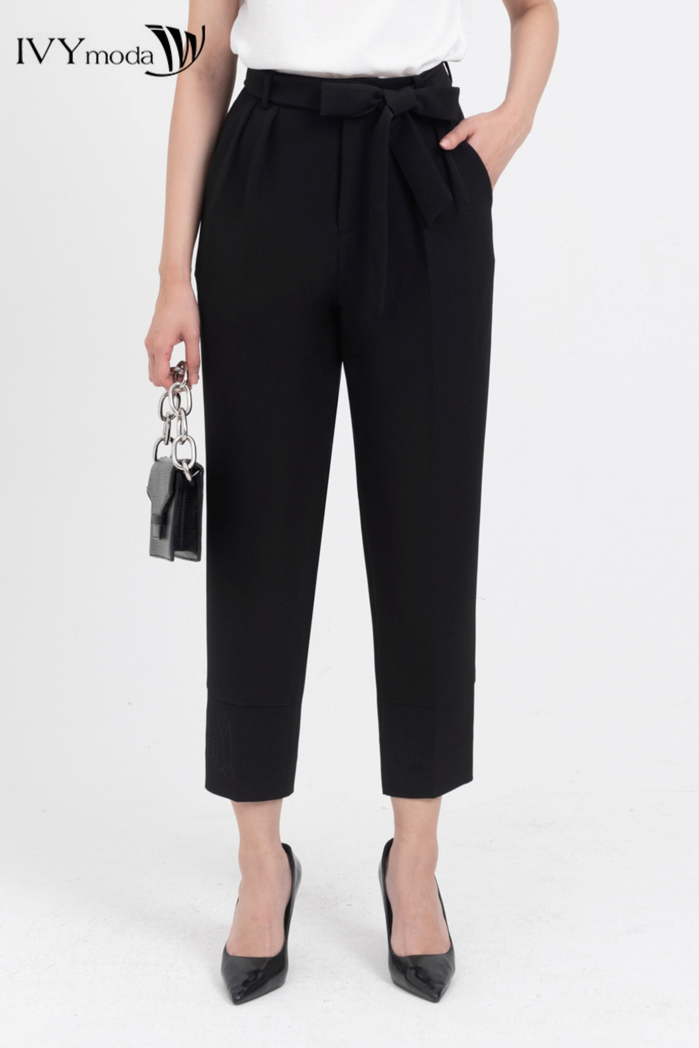 Quần baggy (không kèm đai nơ) IVY moda MS 22M8344