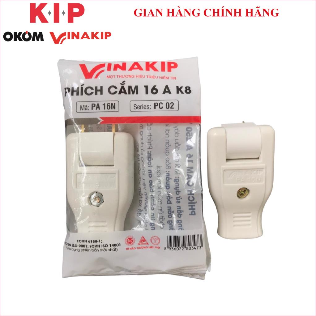 Phích cắm chân dẹt VINAKIP 16A 250V kiểu 8