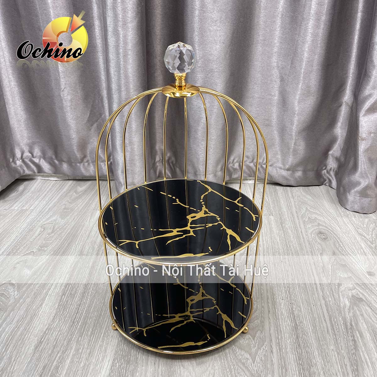 (FREE SHIP) Kệ Lồng Chim Đựng Mĩ Phẩm Và Phụ Kiện Đa Năng Cao Cấp Hàng Nhập Khẩu Mặt Kính Cường Lực Hình Lông Chim Sang Chảnh