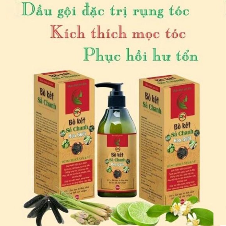 Dầu gội bồ kết sả chanh hoa bưởi loại bỏ gàu kích thích ngăn rụng tóc