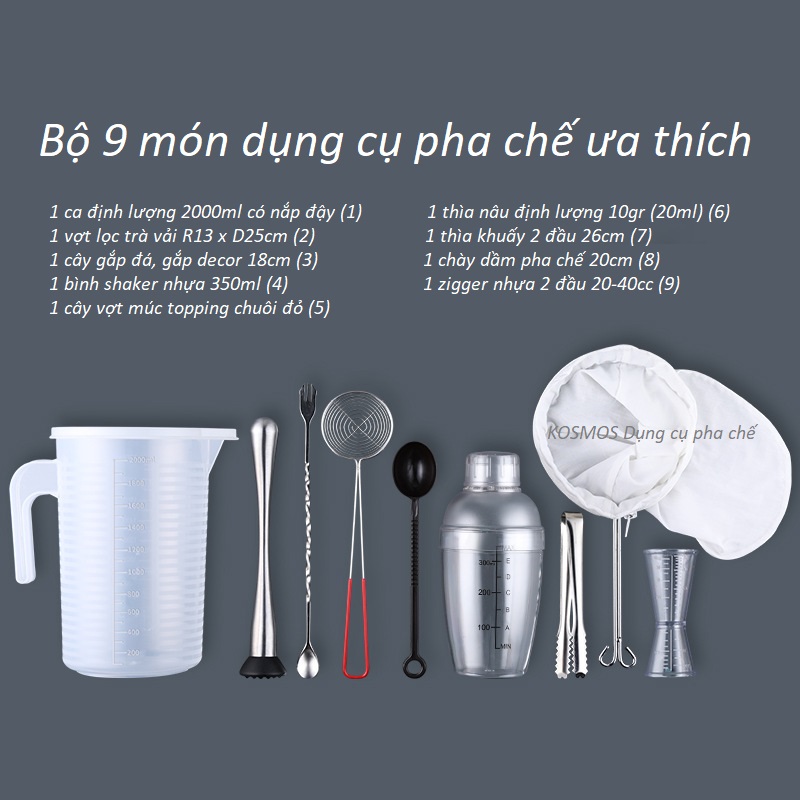 Combo dụng cụ pha chế 7 món ưa thích