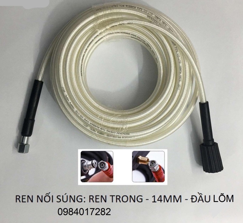Combo bộ dây máy rửa xe 15m loại tốt.dầu vào máy ren 22.đầu vào sug ren 14.dùng cho máy rửa xe gia đình