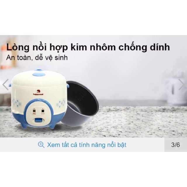 Nồi cơm điện Happy Cook 1,8L nấu cơm là ngon