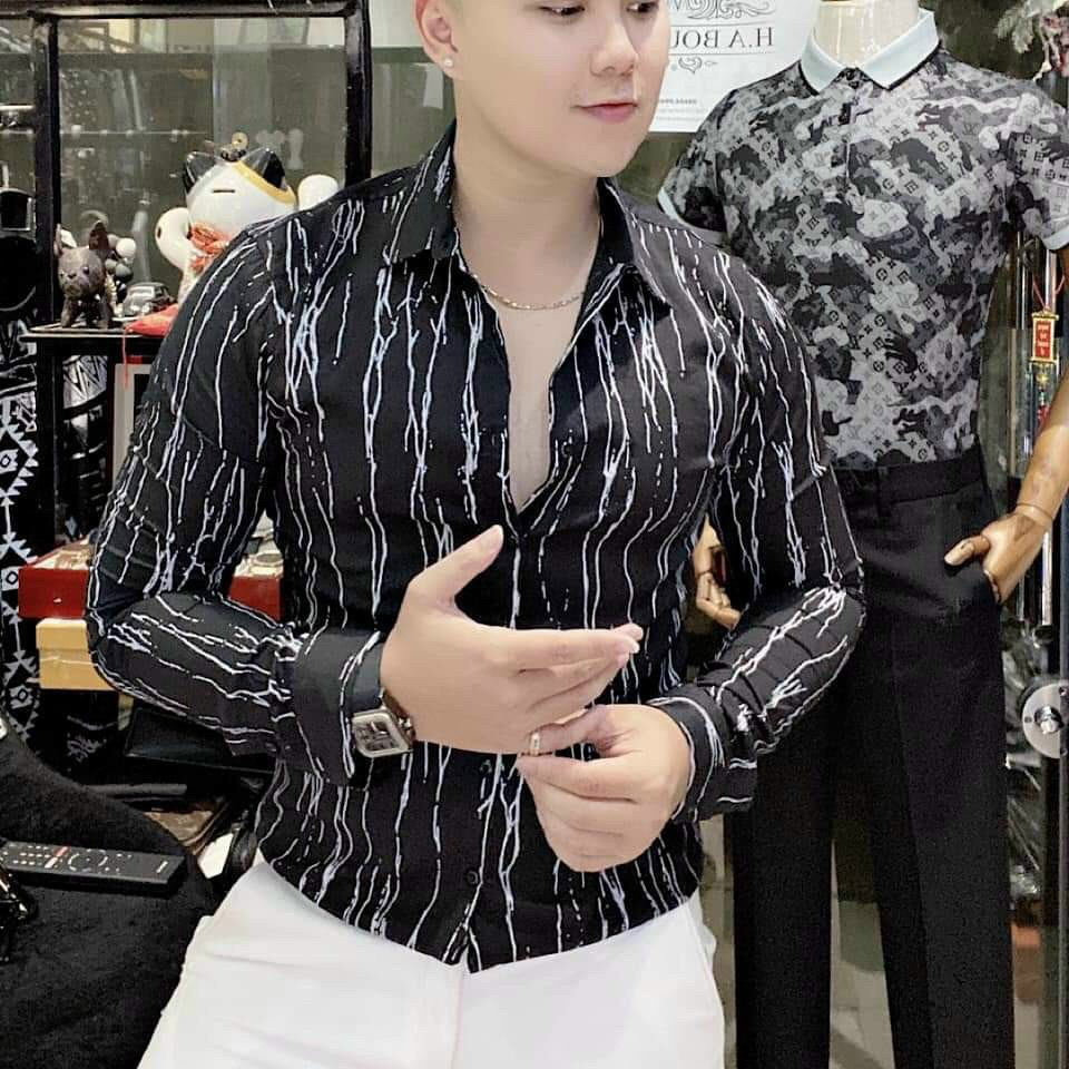 Áo sơ mi kẻ sọc tay dài from dáng ôm đep .(hot)