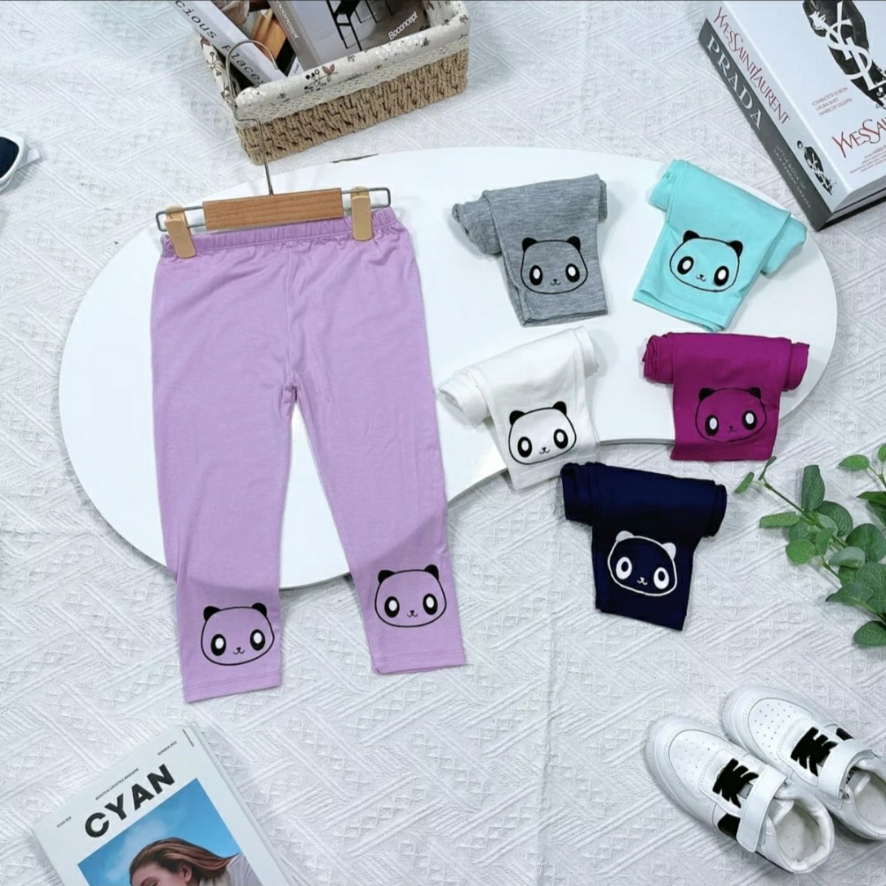 Sét 5 quần legging dài cho bé gái