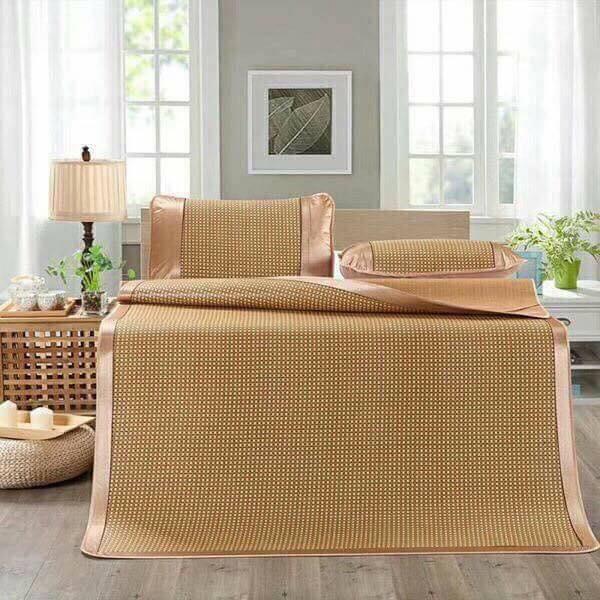 Chiếu mây điều hòa sợi tự nhiên bền đẹp + tặng kèm 2 vỏ gối, chieu may dieu hoa soi tu nhien ben dep + tang kem 2 vo goi